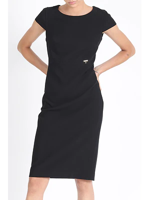 VESTIDO MIDI CORTES DIAGONAL NEW RHIN NEGRO (TALLAS 36 y 38)