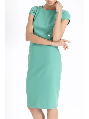 VESTIDO MIDI CORTES DIAGONAL NEW RHIN VERDE (TALLAS 36 y 38)