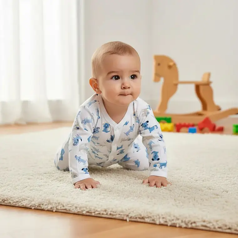 PACK PANTALONES BLANCO CELESTE PERRITOS ALGODÓN PERUANO (18 y 24 MESES) 4