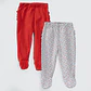 PACK PANTALONES BLANCO ROJO FLORES ALGODÓN PERUANO (12 y 24 MESES) - Miniatura 1