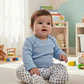 PACK PANTALONES BLANCO CELESTE HOJAS ALGODÓN PERUANO (RN a 24 MESES) - Miniatura 6
