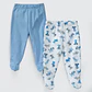 PACK PANTALONES BLANCO CELESTE PERRITOS ALGODÓN PERUANO (18 y 24 MESES) - Miniatura 1
