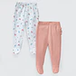 PACK PANTALONES BLANCO ROSA FLORES ALGODÓN PERUANO (24 MESES) - Miniatura 1