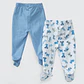 PACK PANTALONES BLANCO CELESTE PERRITOS ALGODÓN PERUANO (18 y 24 MESES) - Miniatura 2