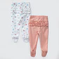 PACK PANTALONES BLANCO ROSA FLORES ALGODÓN PERUANO (24 MESES) - Miniatura 2