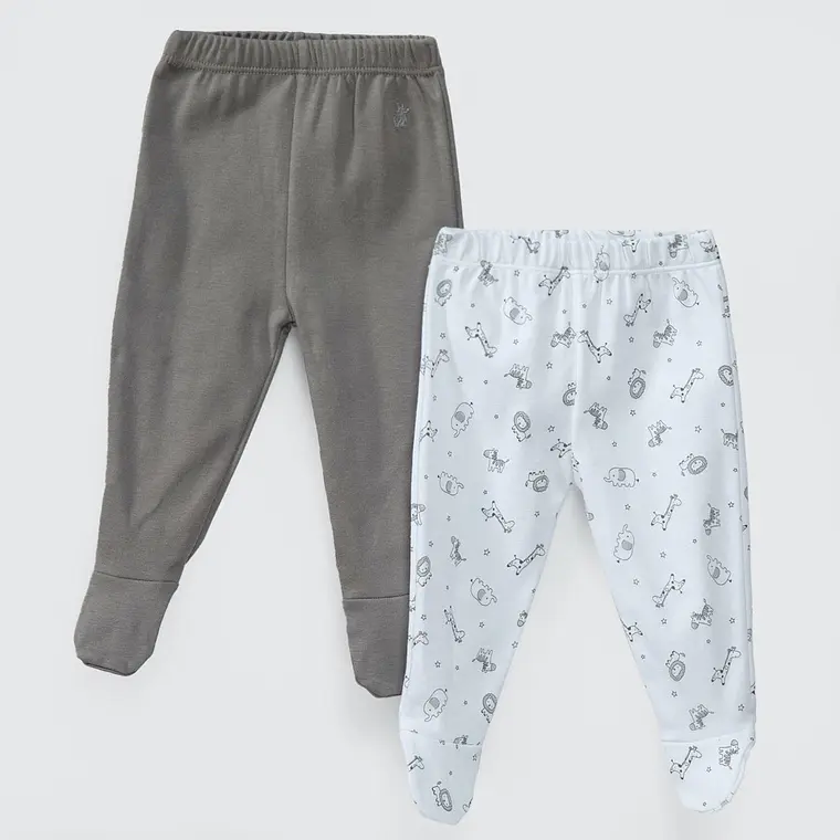 PACK PANTALONES GRIS SAFARI ALGODÓN PERUANO (12 a 24 MESES) 1
