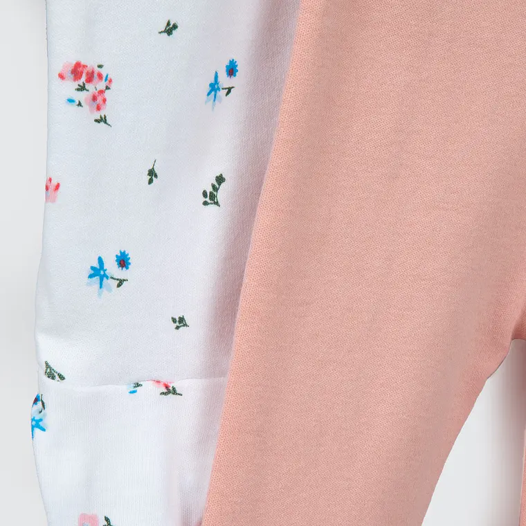 PACK PANTALONES BLANCO ROSA FLORES ALGODÓN PERUANO (24 MESES) 3