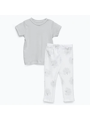 PIJAMA GRIS RAMAS ALGODÓN PERUANO (12 y 18 MESES)