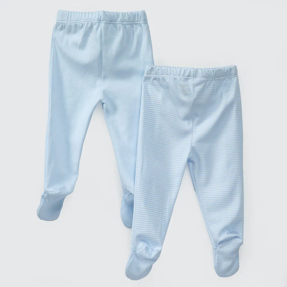PACK PANTALONES CELESTES RAYAS CELESTES ALGODÓN PERUANO (9 a 24 MESES) 2