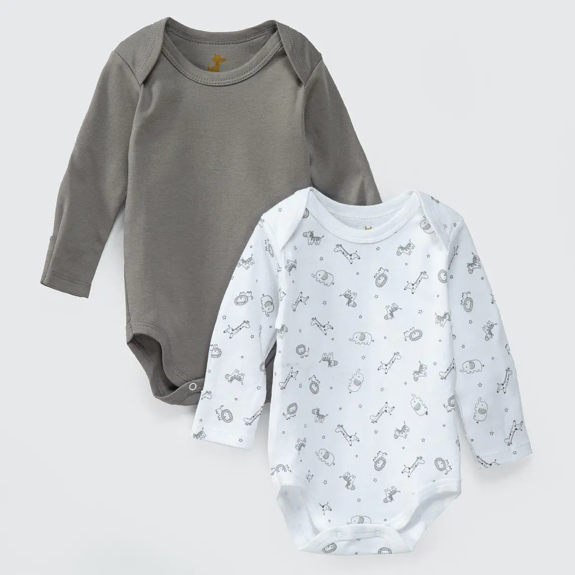 PACK BODY BLANCO GRIS SAFARI ALGODÓN PERUANO (6 a 18 MESES) 1