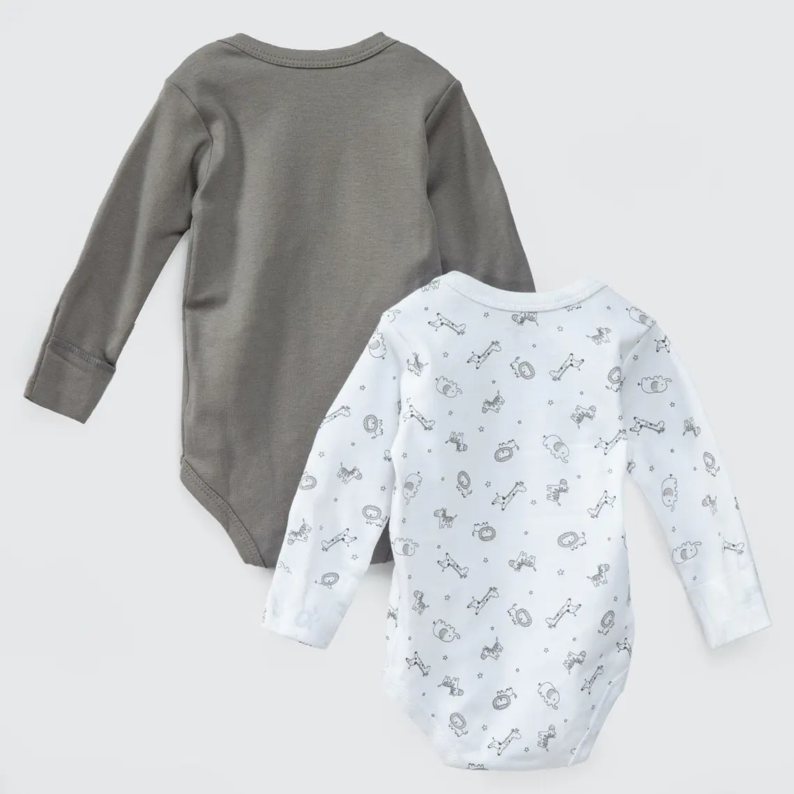 PACK BODY BLANCO GRIS SAFARI ALGODÓN PERUANO (6 a 18 MESES) 2