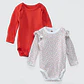 PACK BODY BLANCO ROJO FLORES ALGODÓN PERUANO (RN y 6 a 24 MESES) - Miniatura 1