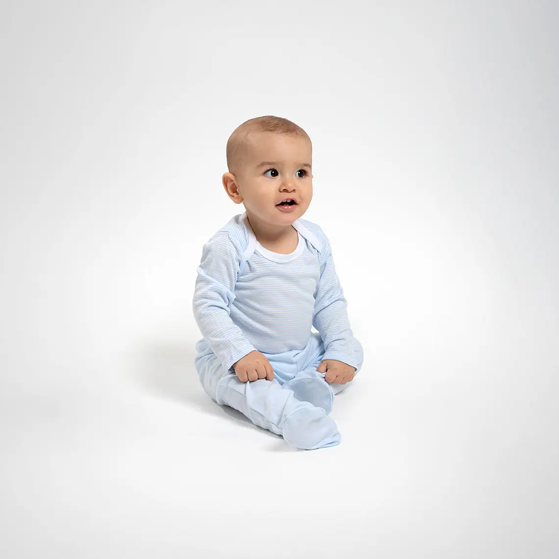 PACK PANTALONES CELESTES RAYAS CELESTES ALGODÓN PERUANO (9 a 24 MESES) 6