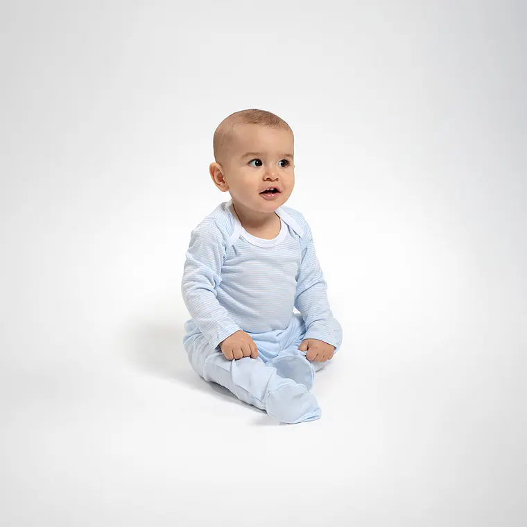 PACK PANTALONES CELESTES RAYAS CELESTES ALGODÓN PERUANO (9 a 24 MESES) 6