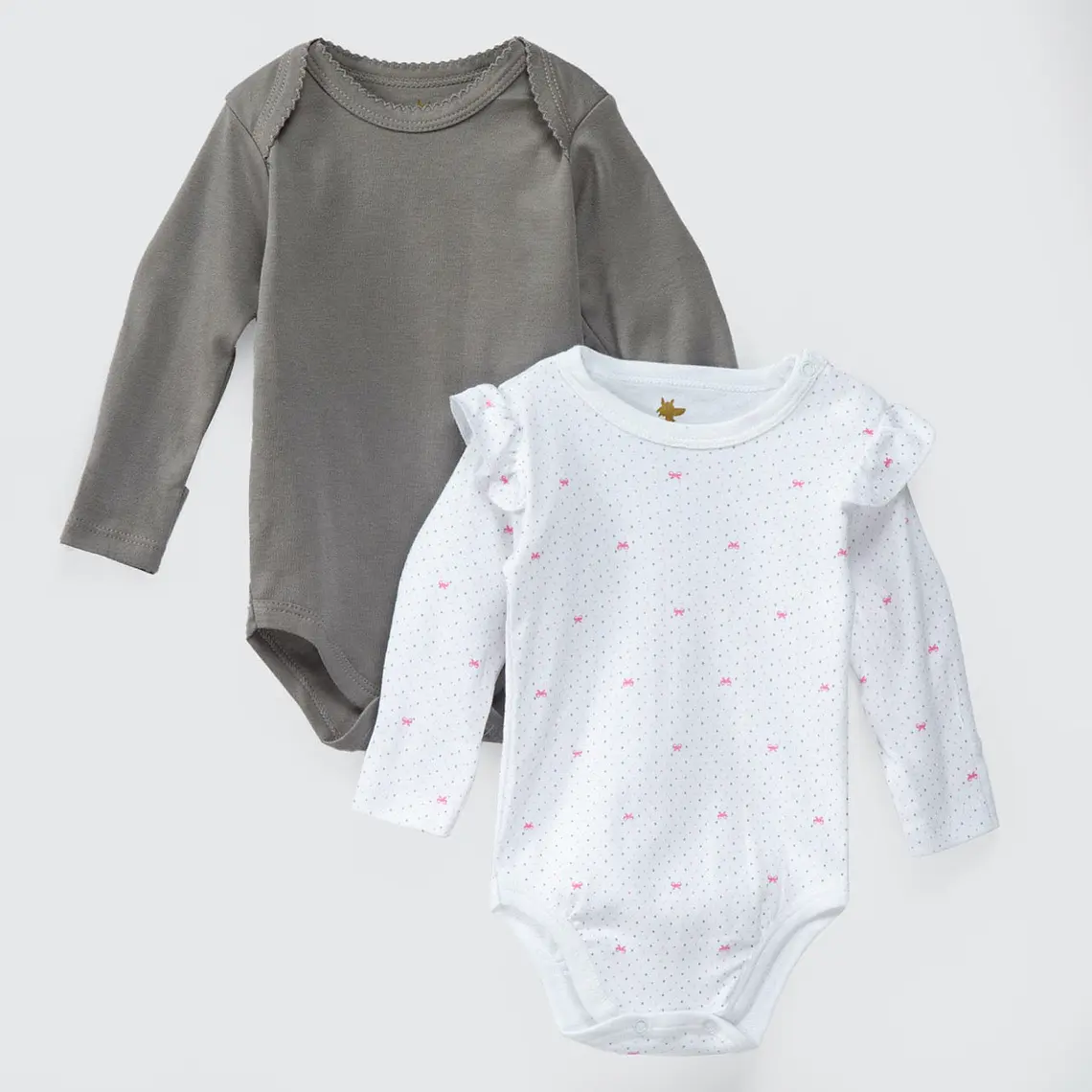 PACK BODY BLANCO GRIS CINTA ROSA ALGODÓN PERUANO (RN a 24 MESES) 1