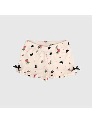 SHORT BEIGE CON VUELOS ALGODÓN PERUANO  (12 MESES)