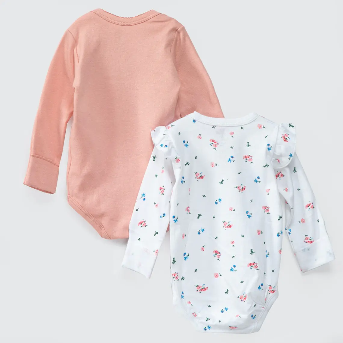 PACK BODY BLANCO ROSA FLORES ALGODÓN PERUANO (6 a 24 MESES) 2