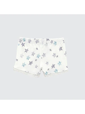 SHORT BLANCO ESTRELLAS ALGODÓN PERUANO  (12 MESES)