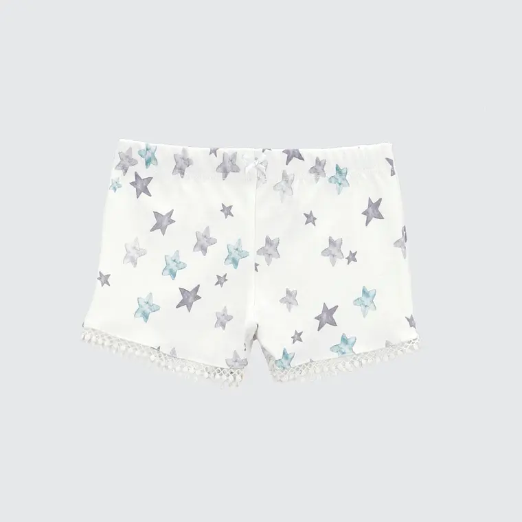 SHORT BLANCO ESTRELLAS ALGODÓN PERUANO  (12 MESES) 1