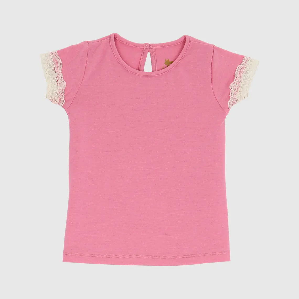 POLERA ROSA ENCAJE ALGODÓN PERUANO  (12 MESES) 1