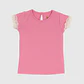 POLERA ROSA ENCAJE ALGODÓN PERUANO  (12 MESES) - Miniatura 1
