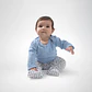 PACK BODY BLANCO CELESTE HOJAS ALGODÓN PERUANO (RN a 24 MESES) - Miniatura 4