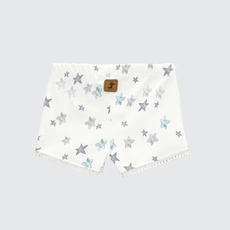 SHORT BLANCO ESTRELLAS ALGODÓN PERUANO  (12 MESES) 2