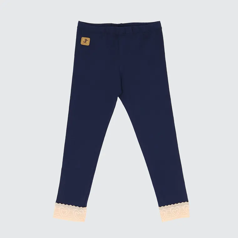 CALZA AZUL ENCAJE ALGODÓN PERUANO  (12 MESES) 1