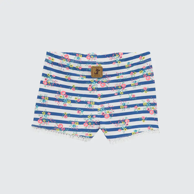 SHORT RAYAS Y FLORES ALGODÓN PERUANO (12 MESES) 2