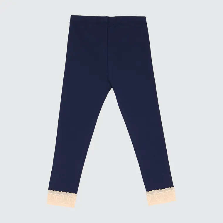CALZA AZUL ENCAJE ALGODÓN PERUANO  (12 MESES) 2