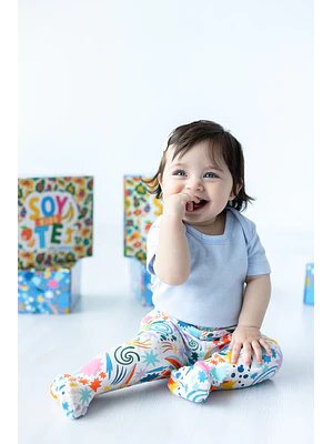 PANTALÓN BLANCO BEBÉS GALAXIA ALGODÓN PERUANO (6 MESES)