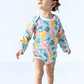 BODY BLANCO PUNTOS Y HOJAS ALGODÓN PERUANO (12 MESES) - Miniatura 1