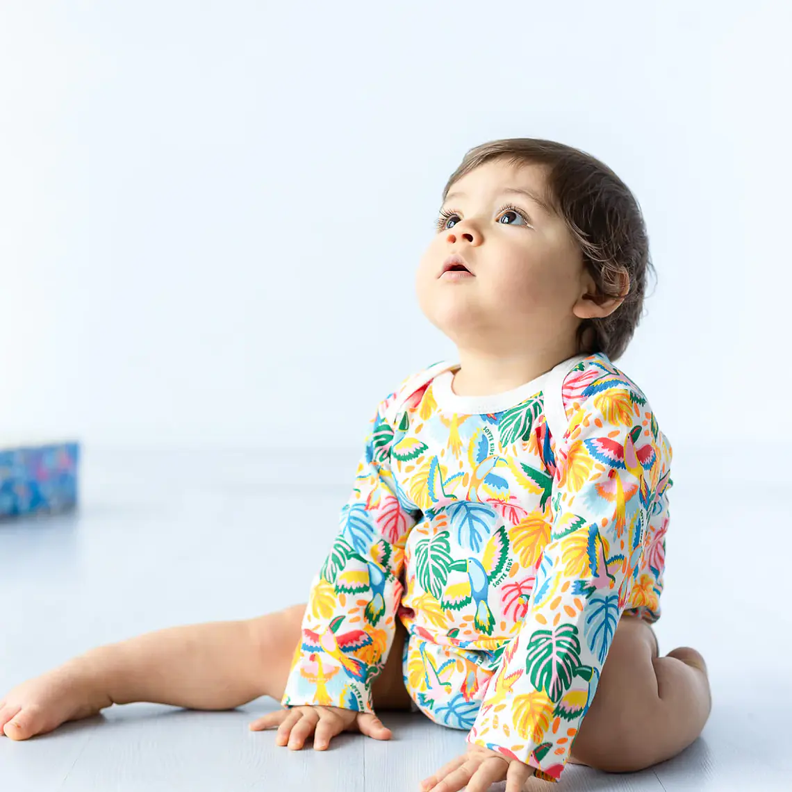 BODY IVORY PÁJAROS Y HOJAS ALGODÓN PERUANO (12 MESES) 2