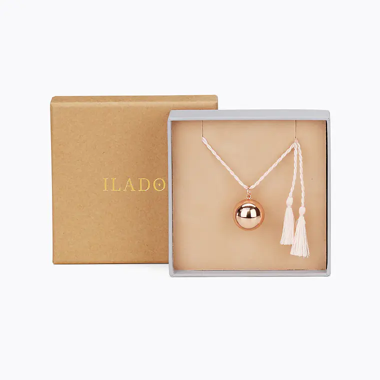 LLAMADOR DE ÁNGELES JOY PINK GOLD CORDON GRIS CLARO 3