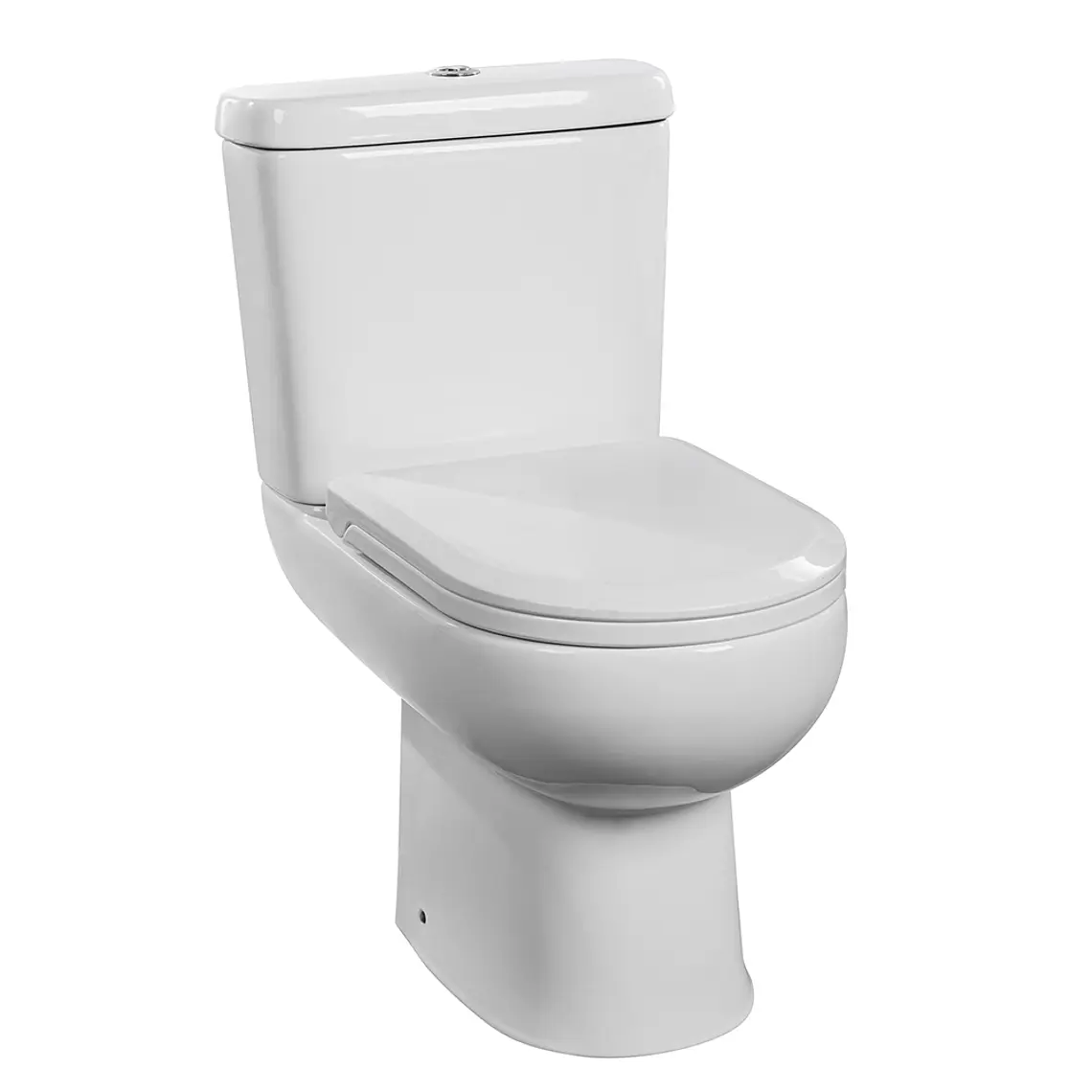 TAZA Y ESTANQUE WC ATOS VERTICAL CON ASIENTO, FIJACIONES Y MANGUITO EXCÉNTRICO 90 MM. 1
