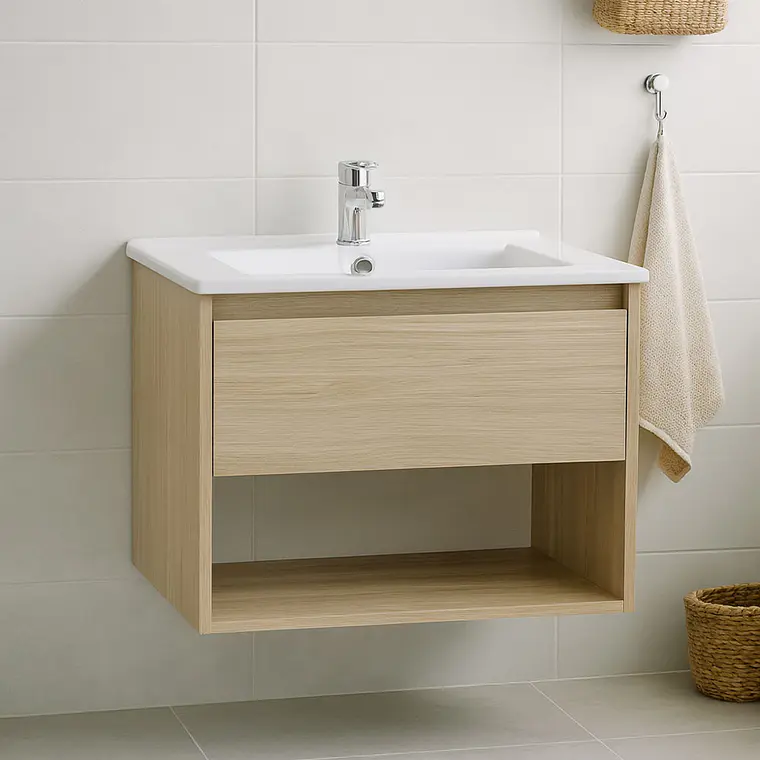 MUEBLE ZOE 100X46/ACACIA/CUBIERTA Y MUEBLE (SIN GRIFERÍA) 2
