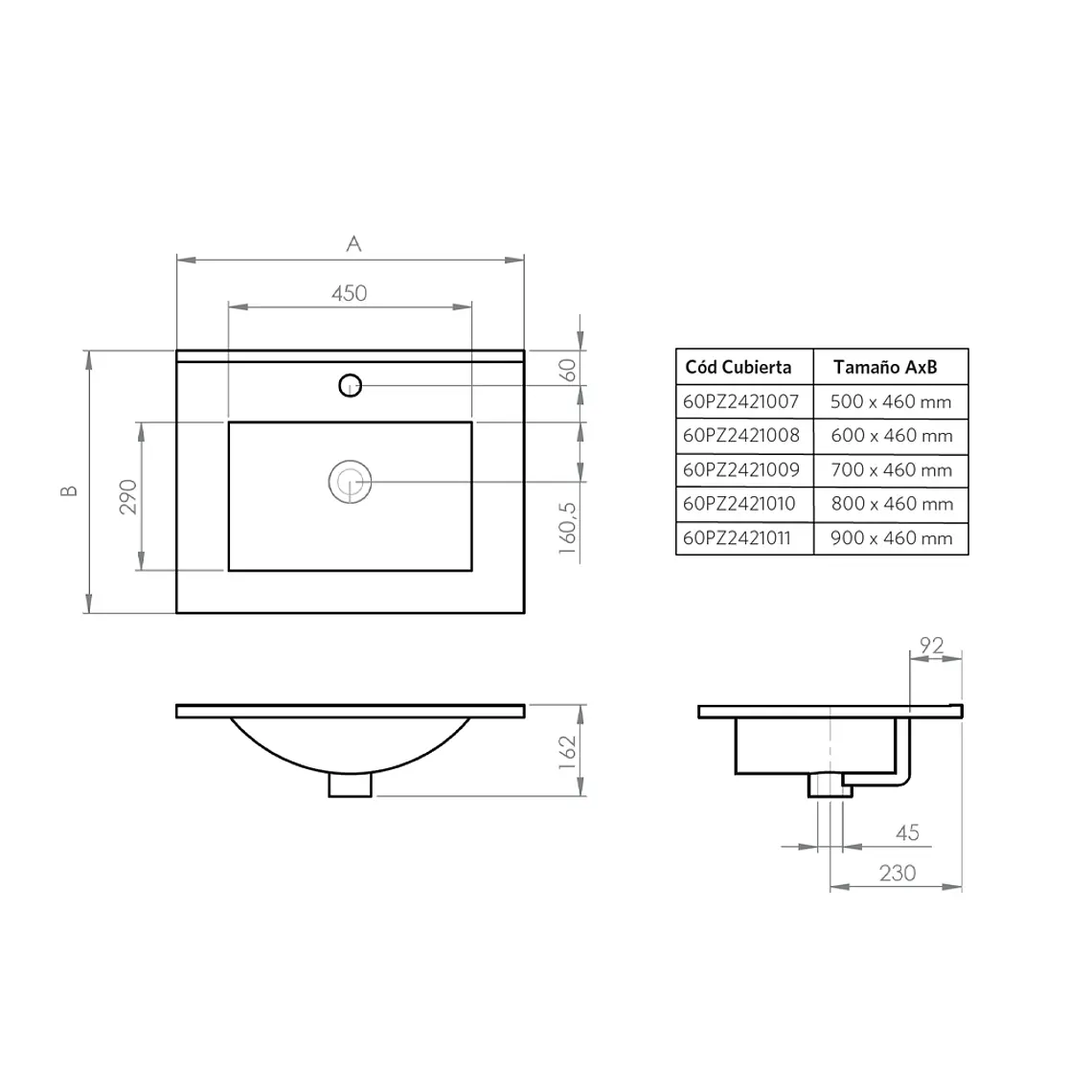 MUEBLE AMELIE 70X46/ COLOR ULMO/CUBIERTA Y MUEBLE (SIN GRIFERÍA) 3
