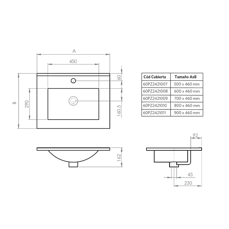MUEBLE AMELIE 70X46/ COLOR ULMO/CUBIERTA Y MUEBLE (SIN GRIFERÍA) 3