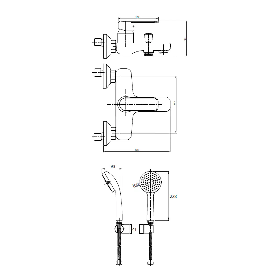 MONOMANDO TINA DUCHA MARSELLA NIQUEL 3