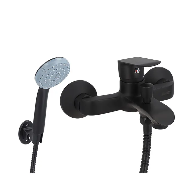 MONOMANDO TINA DUCHA NEGRO MATE PRIEGO 5