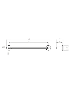 BARRA DE TOALLA 60 CM BENTON INOX SATINADO