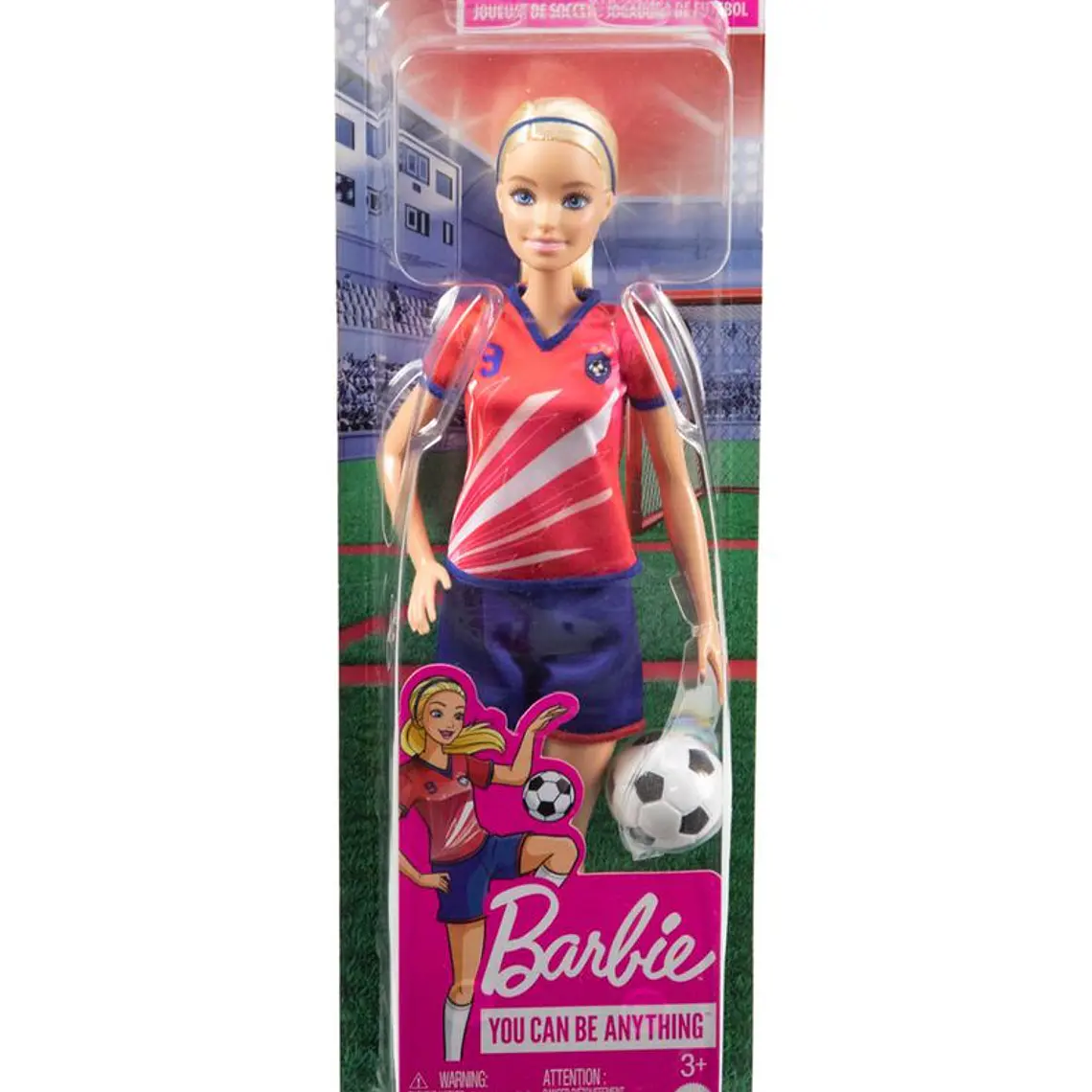 BARBIE JUGADORA DE FÚTBOL PLAYERA ROJA 2