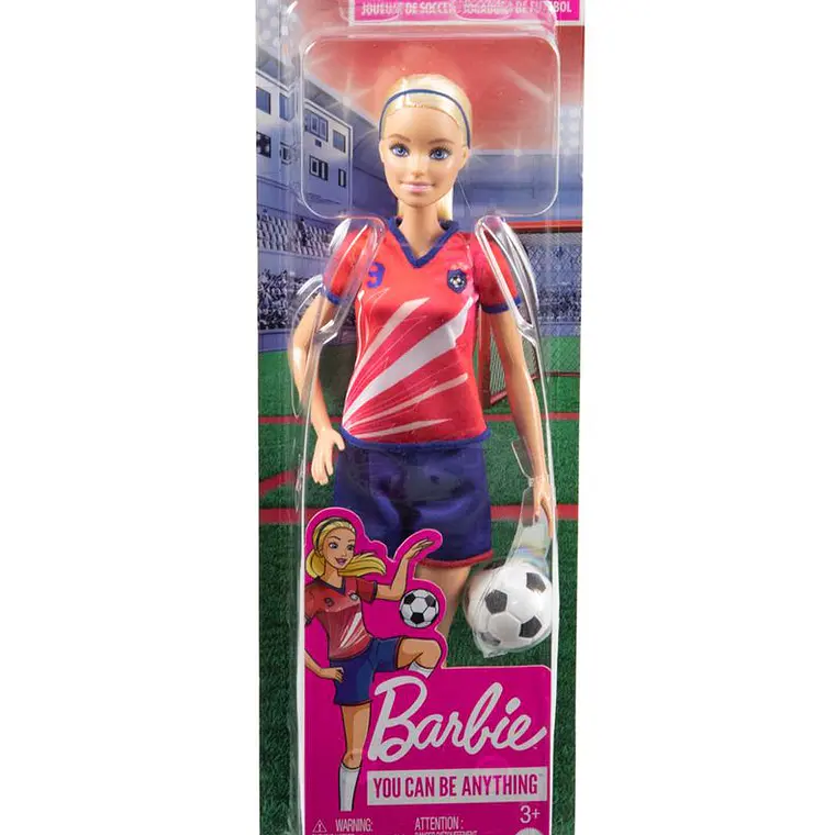 BARBIE JUGADORA DE FÚTBOL PLAYERA ROJA 2