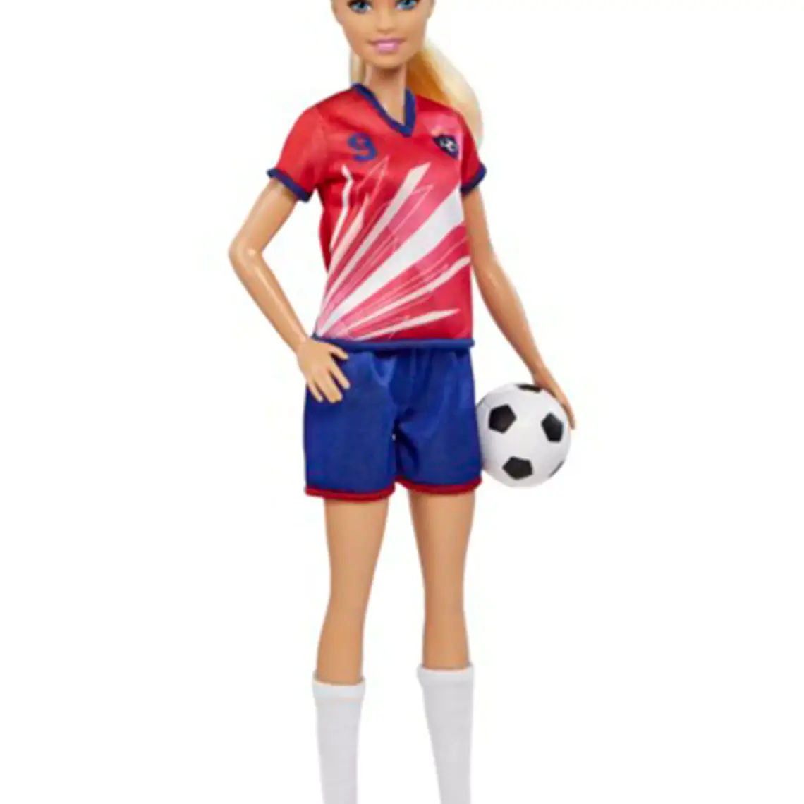 BARBIE JUGADORA DE FÚTBOL PLAYERA ROJA 3