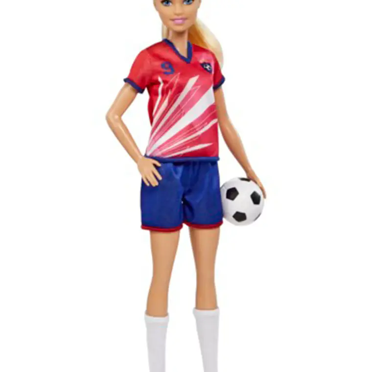 BARBIE JUGADORA DE FÚTBOL PLAYERA ROJA 3