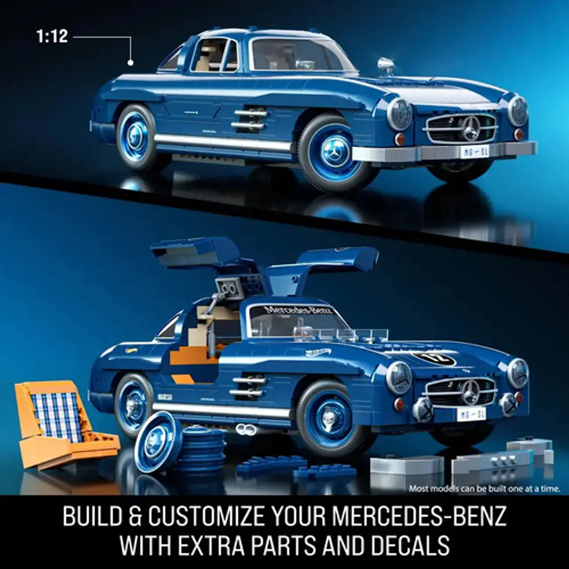 HOT WHEELS MERCEDES-BENZ 300 SL PREMIUM ESCALA 1:12 ARMABLE 2