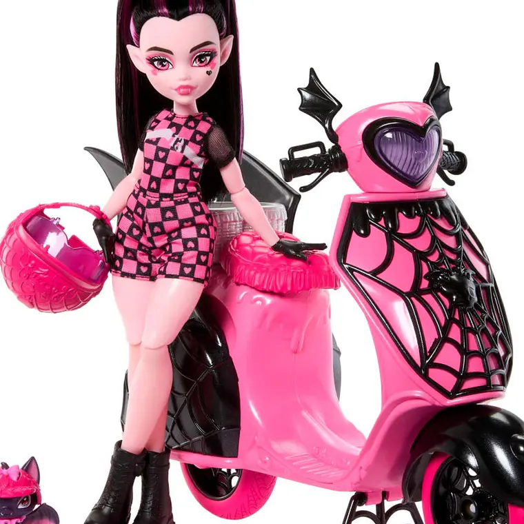 MONSTER HIGH MUÑECA DRACULAURA CON SCOOTER 9