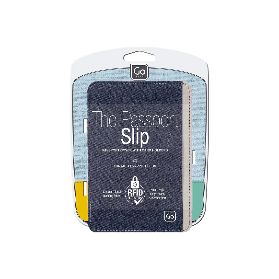 PORTA PASAPORTE SLIP CON BLOQUEO RFID - COLOR AZUL 2