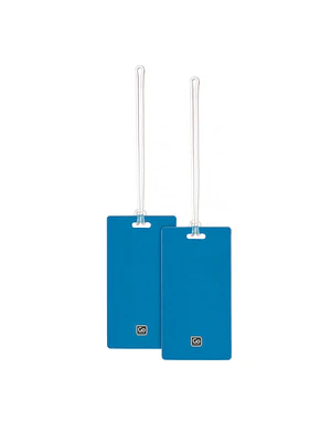 PAR DE IDENTIFICADORES DE EQUIPAJE COLORES BRILLANTES - COLOR AZUL