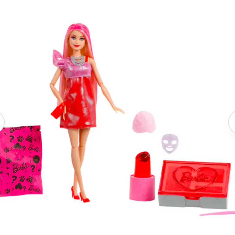 BARBIE FIESTA DE MASCOTAS SORPRESA - VESTIDO ROJO 3